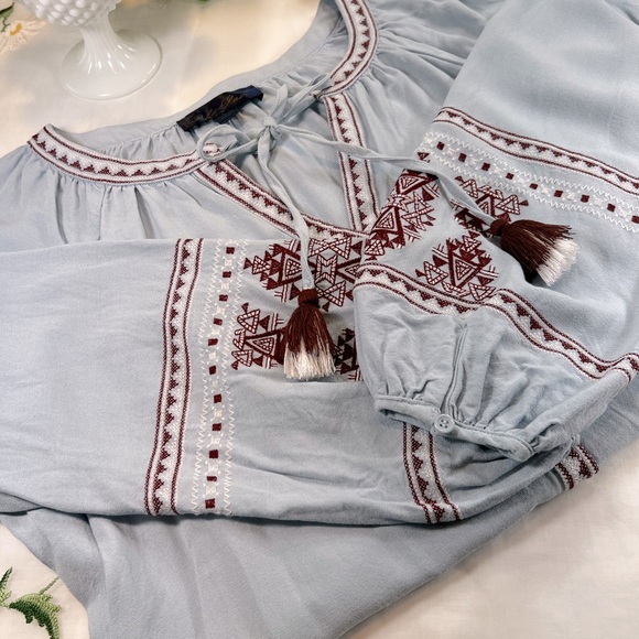 Boho Blue Rain Dress - Picture 3 of 7